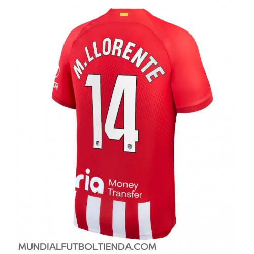 Camiseta Atletico Madrid Marcos Llorente #14 Primera Equipación Replica 2023-24 mangas cortas